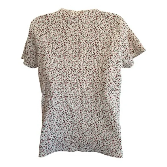 Vintage Women's Faded Glory Floral Top - White and Red Size Large - Picture 2 of 8
